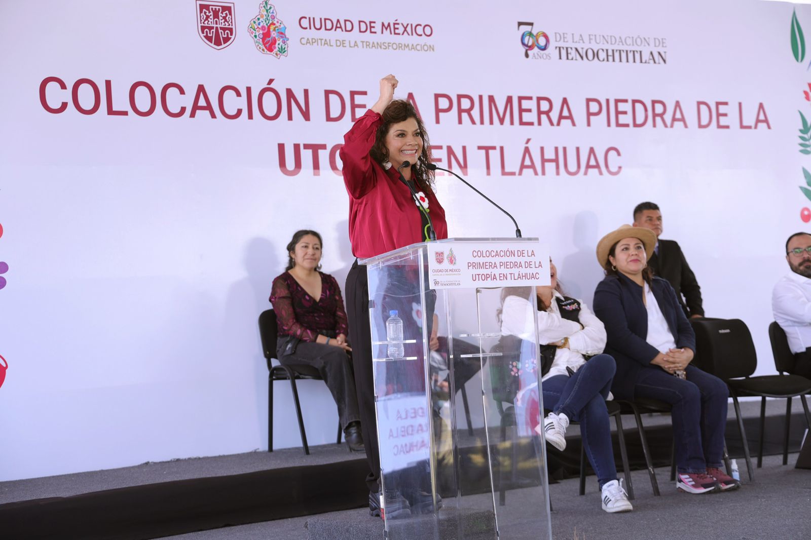 La Jefa de Gobierno, Clara Brugada, preside la colocación de la primera piedra de la utopía en la alcaldía Tláhuac