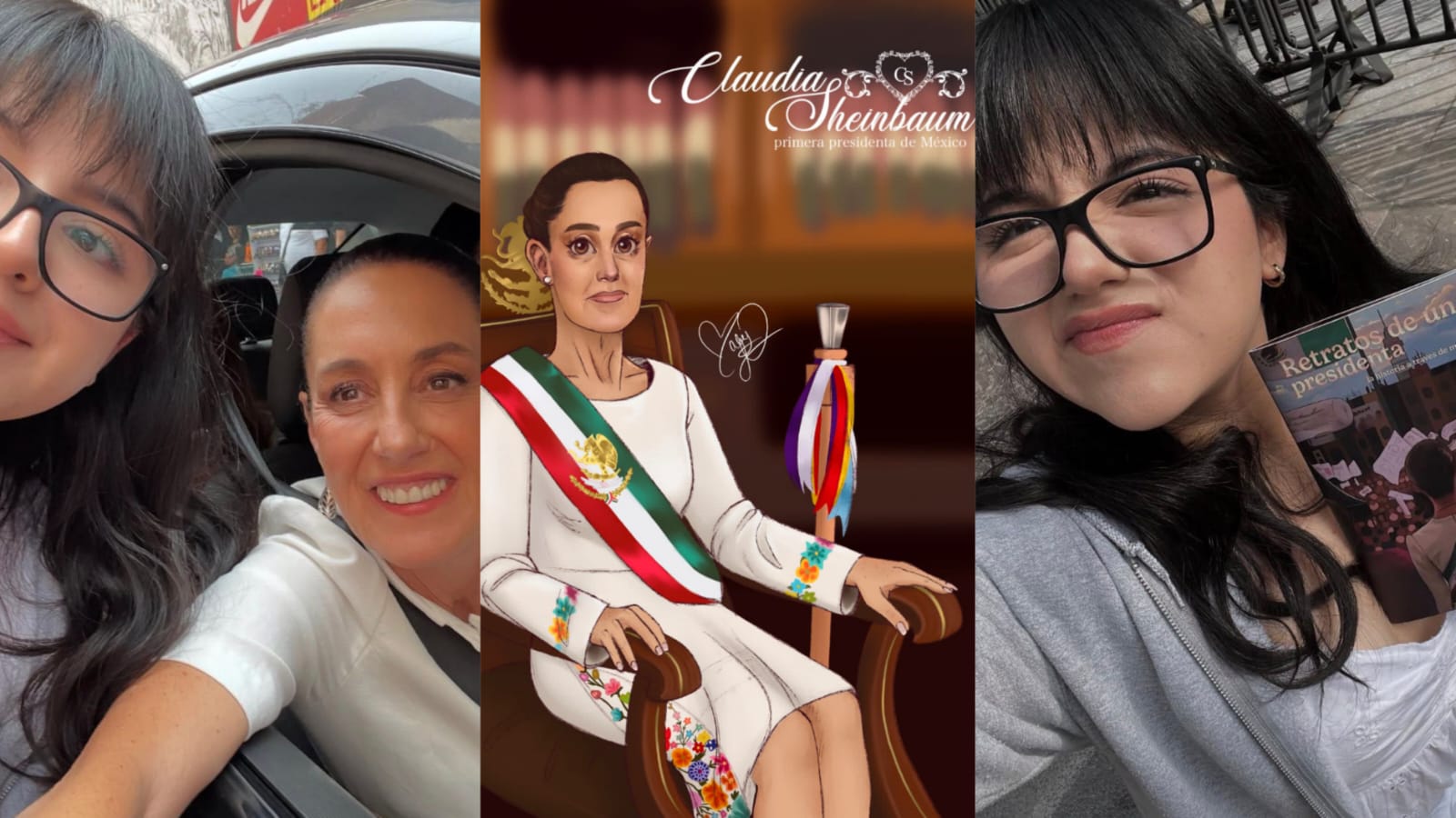 El arte tocó a Palacio Nacional: joven de 19 años entrega libro único a Claudia Sheinbaum