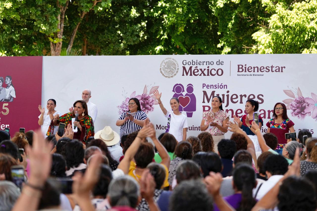 Desde Quintana Roo la presidenta Sheinbaum celebra la transformación: Pensión Mujeres Bienestar ya cubre 3 millones de beneficiarias