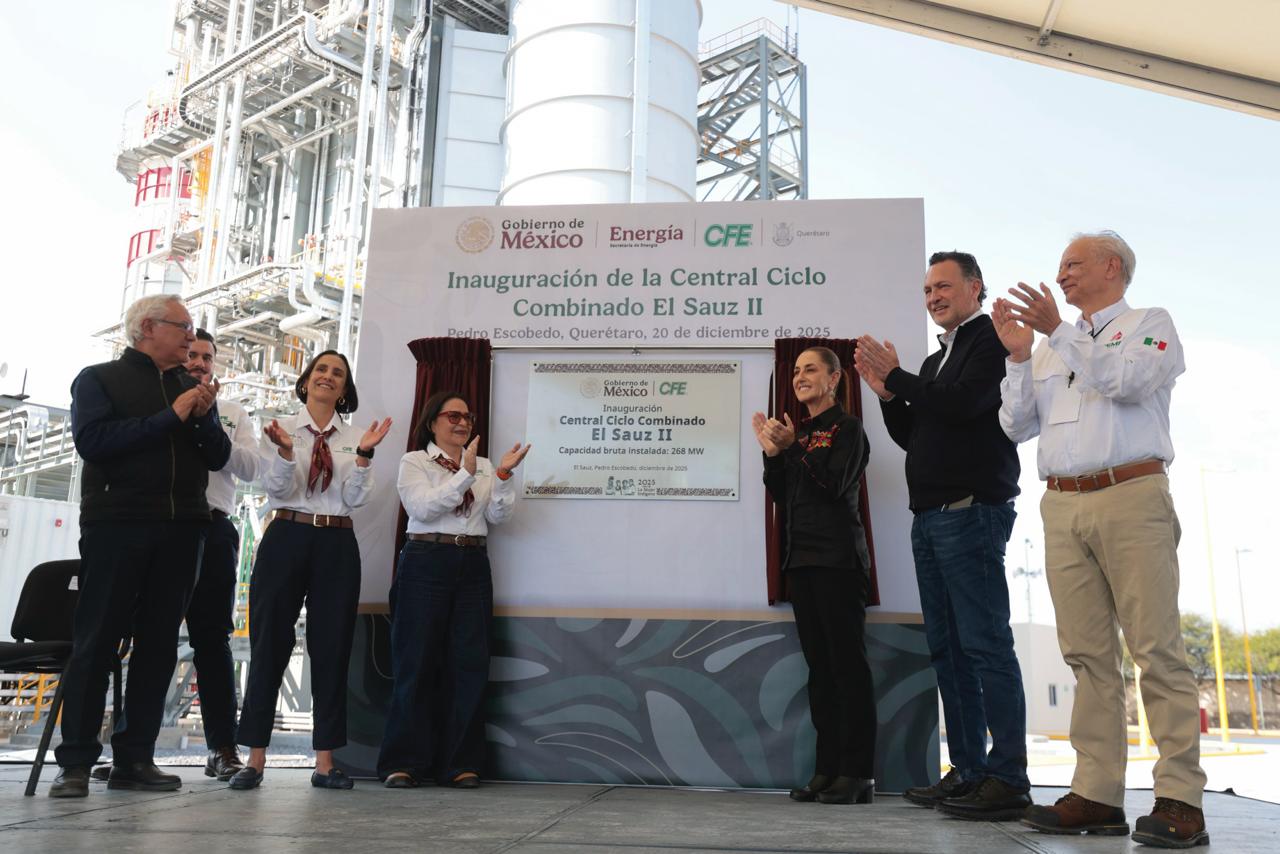 Presidenta Sheinbaum inaugura Central Ciclo Combinado El Sauz II en Querétaro; se beneficiarán más de 4 millones de mexicanos