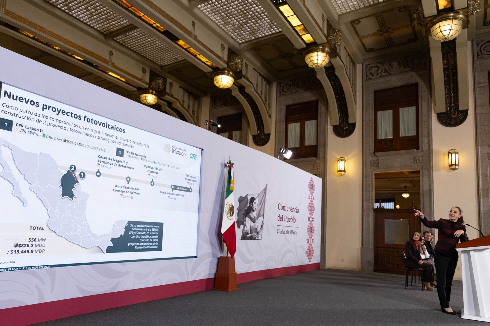 En 2026 la Comisión Federal de Electricidad iniciará proyectos que generarán 6 mil megawatts; garantiza que el Estado genere 54% de la energía: presidenta Sheinbaum