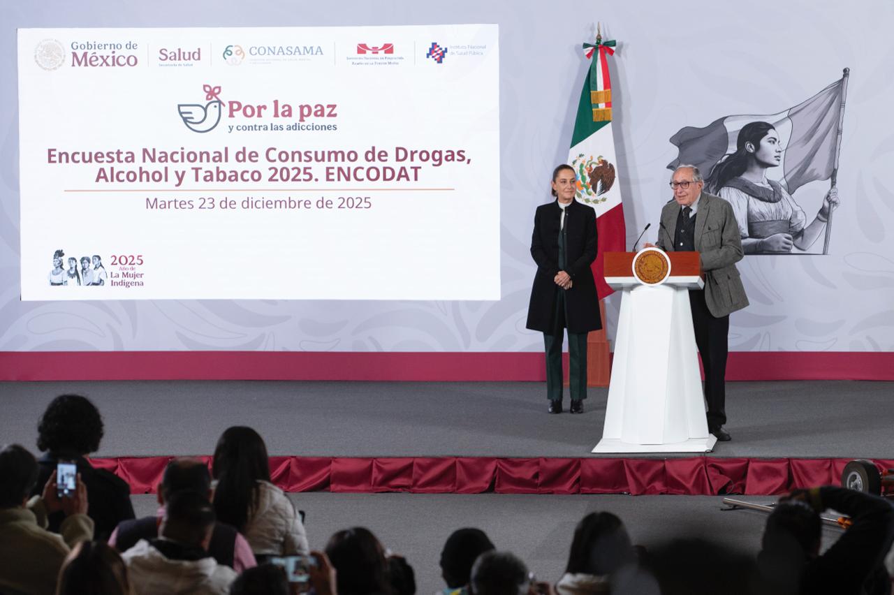 La Encuesta Nacional sobre Consumo de Drogas 2025 demuestran que la campaña “Aléjate de las drogas. El fentanilo te mata” funciona: presidenta Sheinbaum