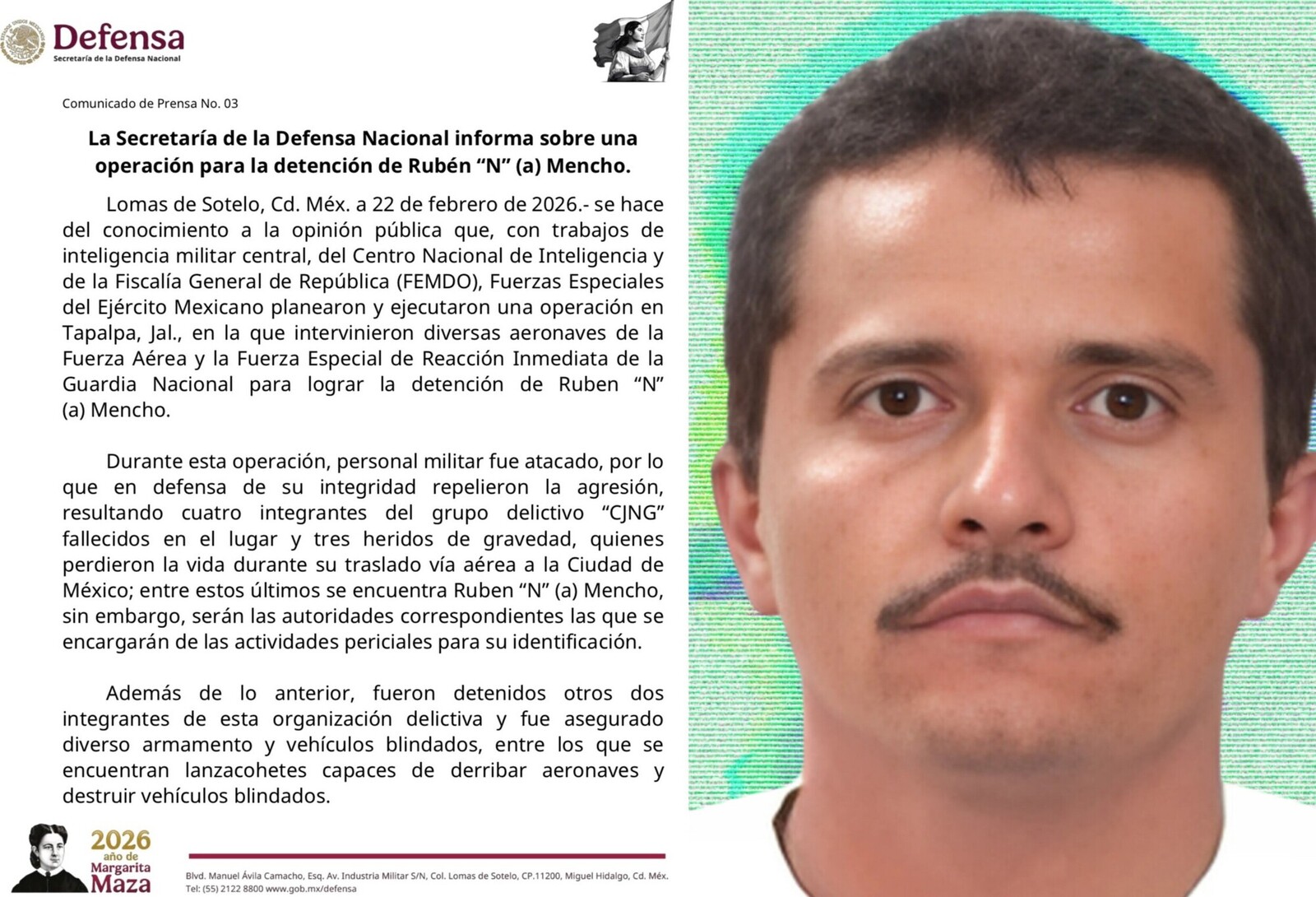 El fin de “El Mencho” en Tapalpa: Defensa Nacional detalla su muerte y enfrentamiento