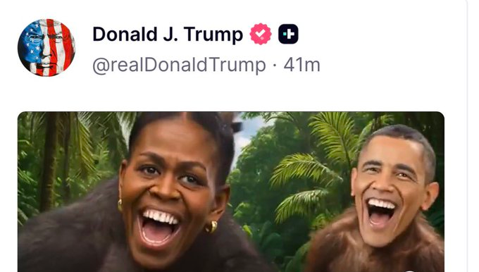 Casa Blanca justifica como “meme” video de Trump que retrata a los Obama como monos