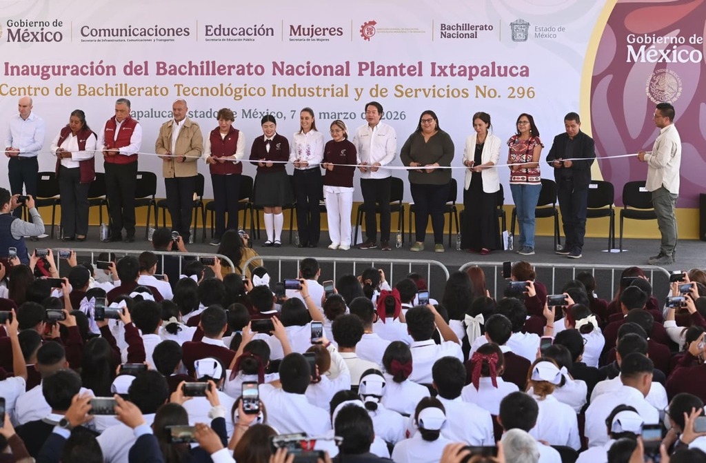Inaugura la Presidenta Sheinbaum dos planteles del Bachillerato Nacional, en Ixtapaluca y Chimalhuacán