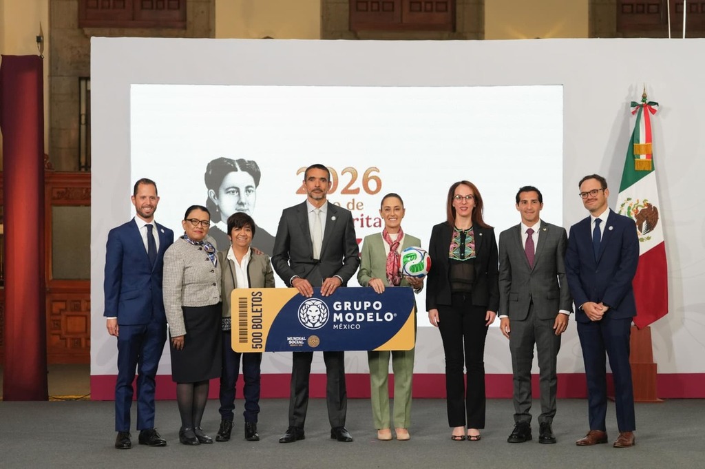 Presidenta Sheinbaum y Grupo Modelo anuncian 500 boletos gratis para el Mundial, pantallas móviles y apoyo a comercios