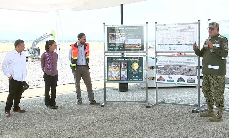 Supervisa la Presidenta Sheinbaum obras del tren México-Pachuca; presenta avance del 30 por ciento