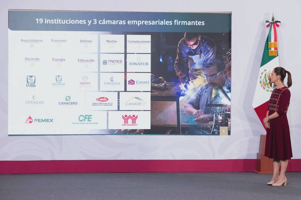 Presidenta Sheinbaum firma acuerdo con la industria siderúrgica: las obras del Gobierno de México serán con acero mexicano