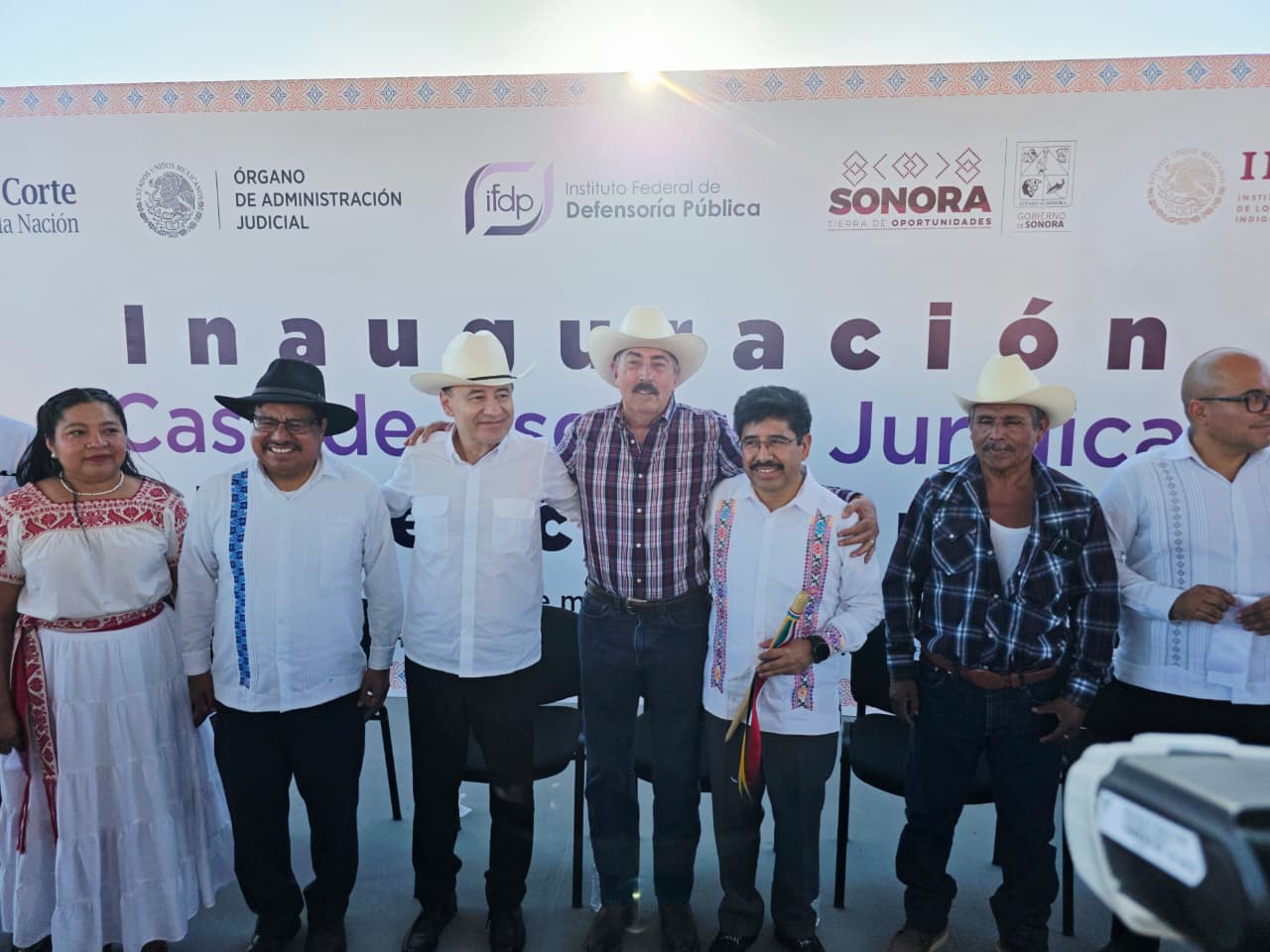 Acompaña Javier Lamarque a Presidente de la SCJN y a Gobernador en inauguración de la Casa de Asesoría Jurídica Intercultural en Universidad del Pueblo Yaqui