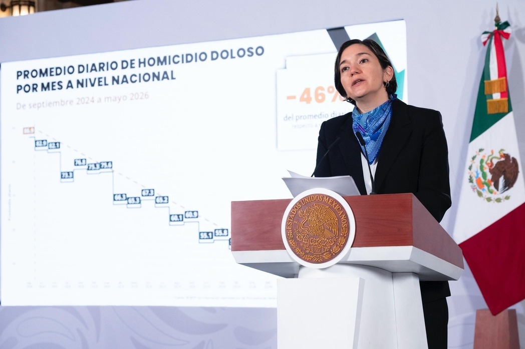 Disminuyen 46% homicidios dolosos; México tuvo el mayo más bajo en este delito desde 2015: Presidenta Sheinbaum