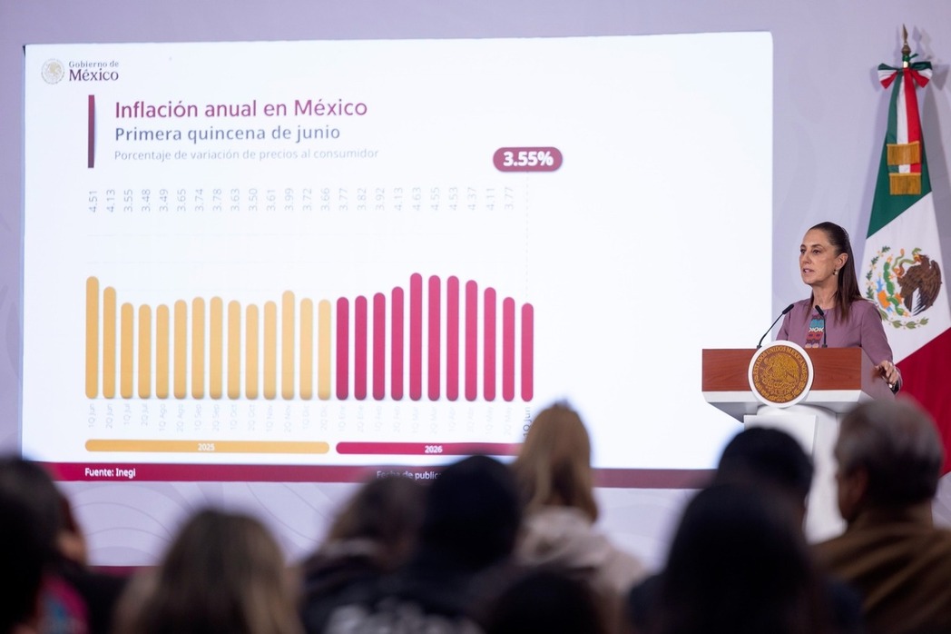 Economía mexicana superó previsiones de crecimiento; avanza 2.2 % anual en abril 2026: presidenta Sheinbaum