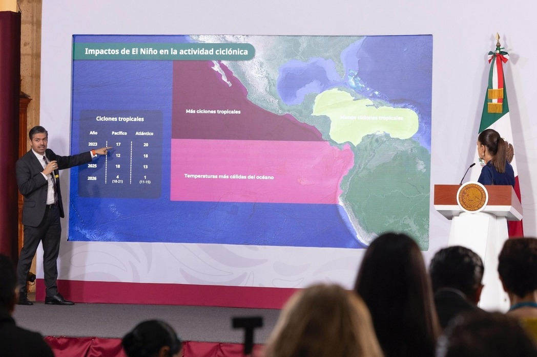 Presidenta Sheinbaum destaca la estrategia nacional preventiva ante el fortalecimiento del fenómeno ‘El Niño’