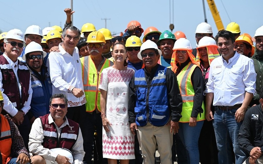 En Tamaulipas, presidenta Sheinbaum supervisa construcción del acueducto “Victoria II”