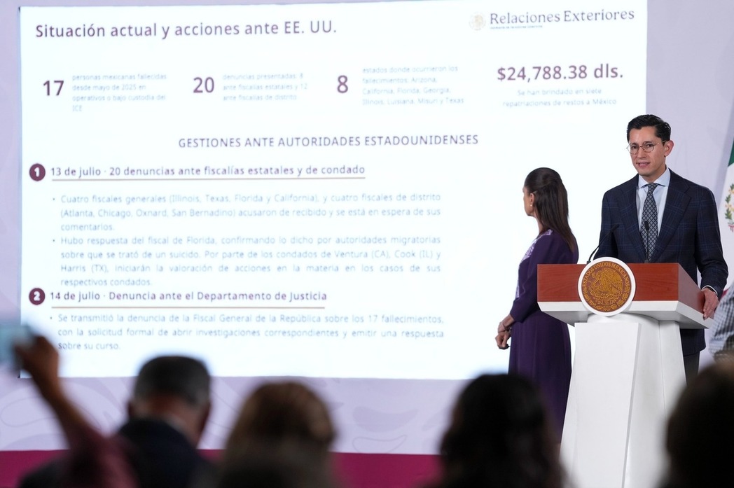Continúa estrategia legal por fallecimiento de mexicanos bajo custodia del ICE: presidenta Sheinbaum