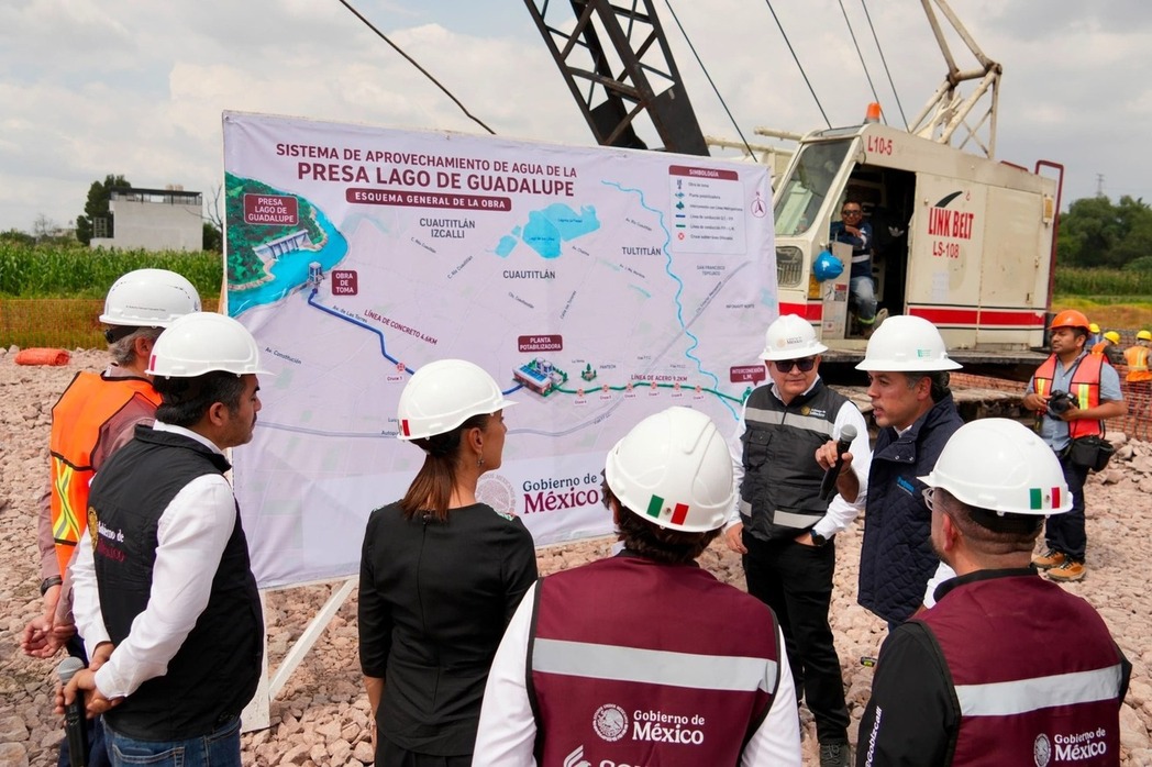 Presidenta Sheinbaum supervisa construcción de planta potabilizadora en Estado de México