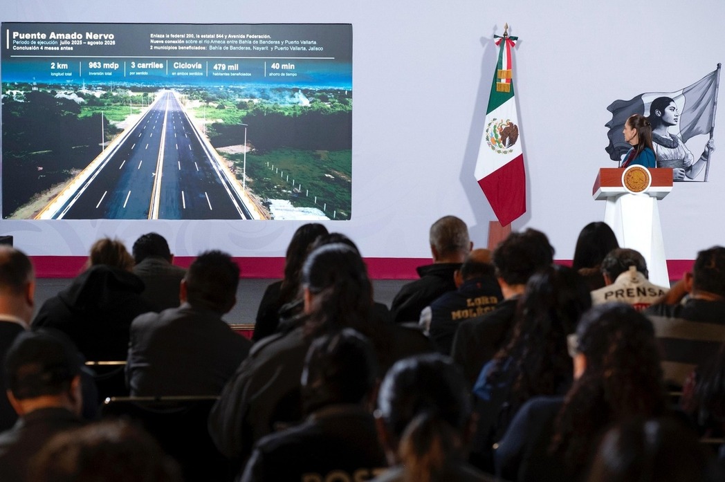 Puente “Amado Nervo” inició operaciones en Nayarit y Jalisco: presidenta Sheinbaum