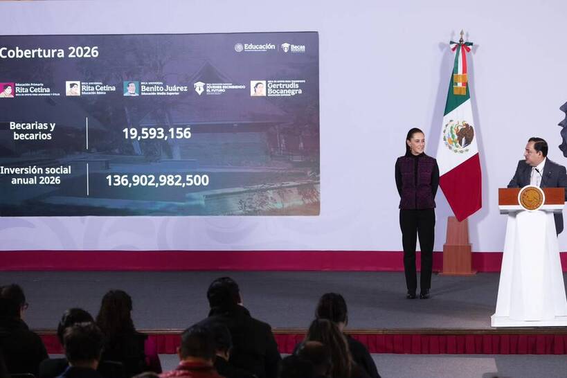 Becas Bienestar beneficiarán a 22 millones de estudiantes en 2026: presidenta Sheinbaum